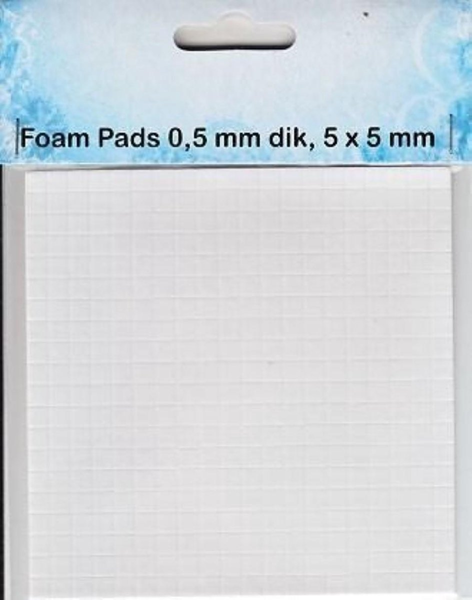 Nellie Snellen zelfklevende 3d foampads 5 x 5 mm - set 4 diktes: 1x 2mm, 1x 1,5 mm, 1x 1 mm, 1 x 0,5 mm dik